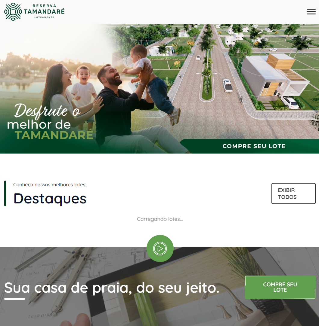Loteamento Reserva Tamandaré - Dashboard